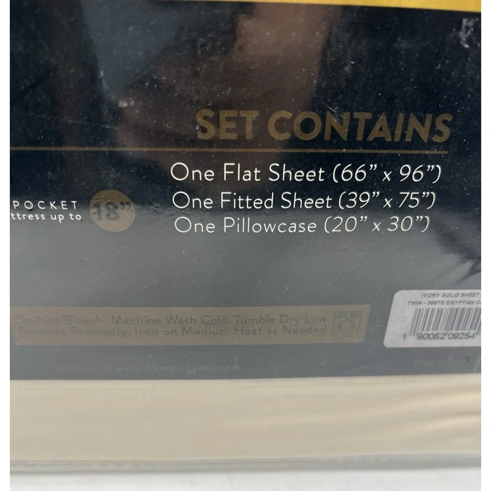 Superior Twin Ivory Sheet Set 300TC Egyptian Cotton Deep Pocket Bedding